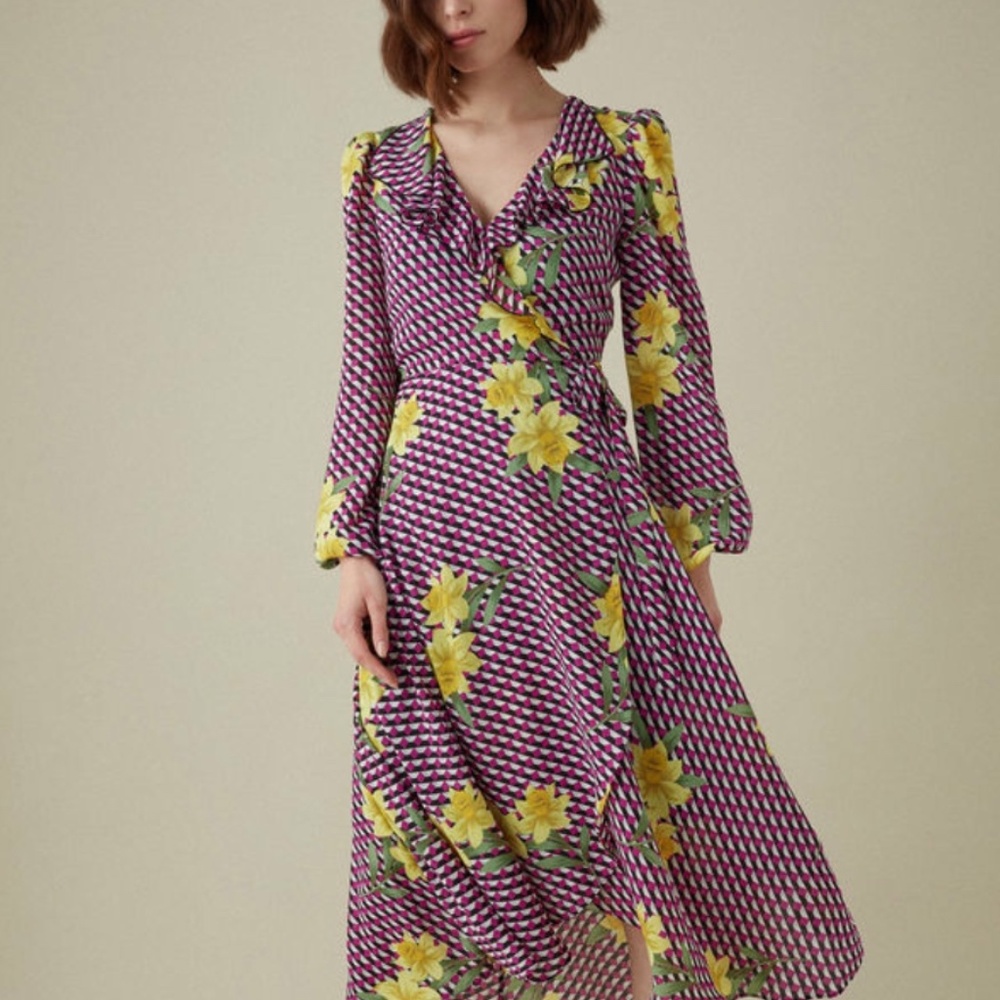 KAREN MILLEN Geometric Floral Maxi Dress